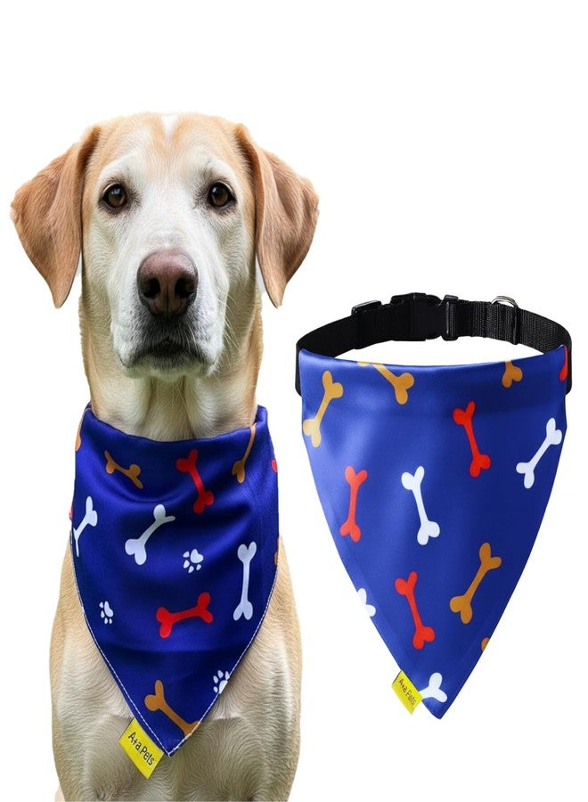 A+a Pets وشاح قطني ناعم وأنيق للحيوانات الأليفة من A+a Pets مزود بإبزيم للجراء والقطط | قابل للتعديل، مريح، وعصري (كبير، أزرق عظمي)، قطعة واحدة - Image 1